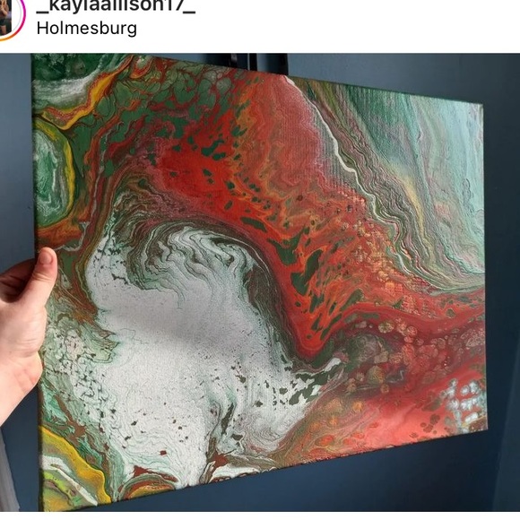 Abstract Paint Pour Painting - Picture 2 of 4